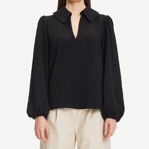 Samsoe Samsoe Margot Blouse Black Lagenlook Minimalist Career Modern-Medium